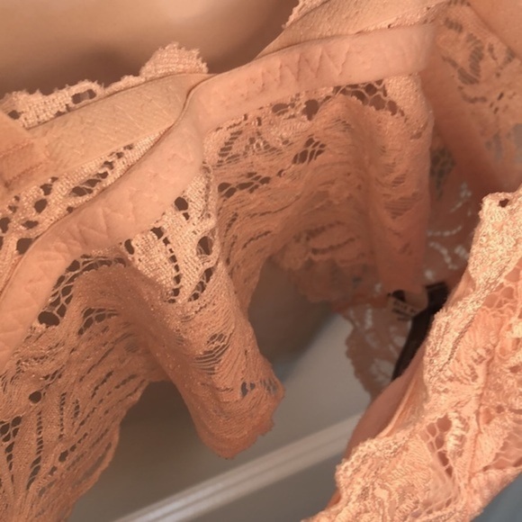 AERIE | Women’s Pale Pink Aerie Lace Halter Bralette, Size Large - Picture 5 of 8